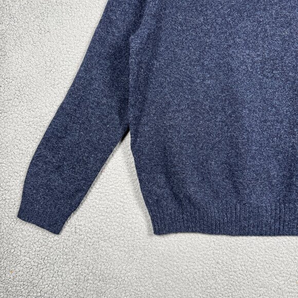 J Crew Sweater Mens Size Large Marled Indigo 1/2 Zip High Neck 100% Lambswool - Picture 5 of 12